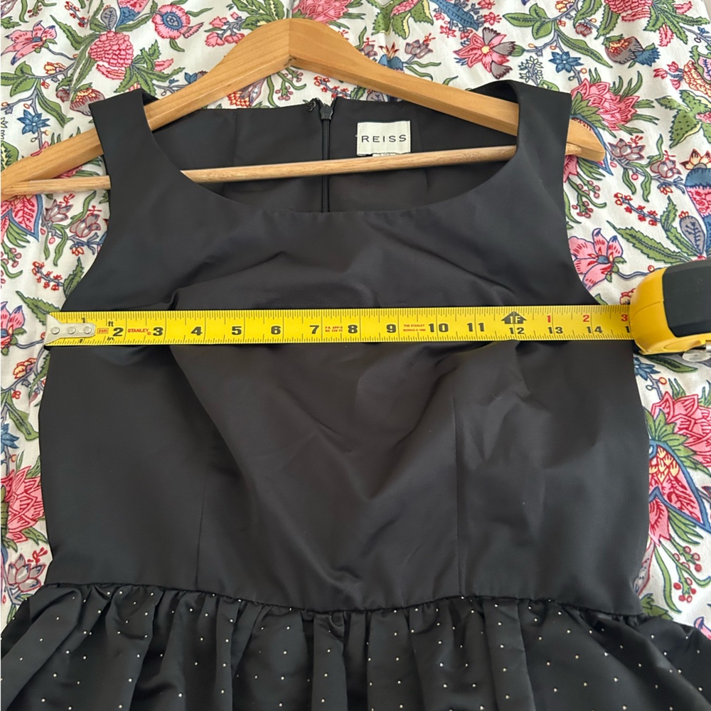 Reiss Faith Black Bubble Polka Dot Mini Cocktail Dress - Size 2 - Picture 8 of 10